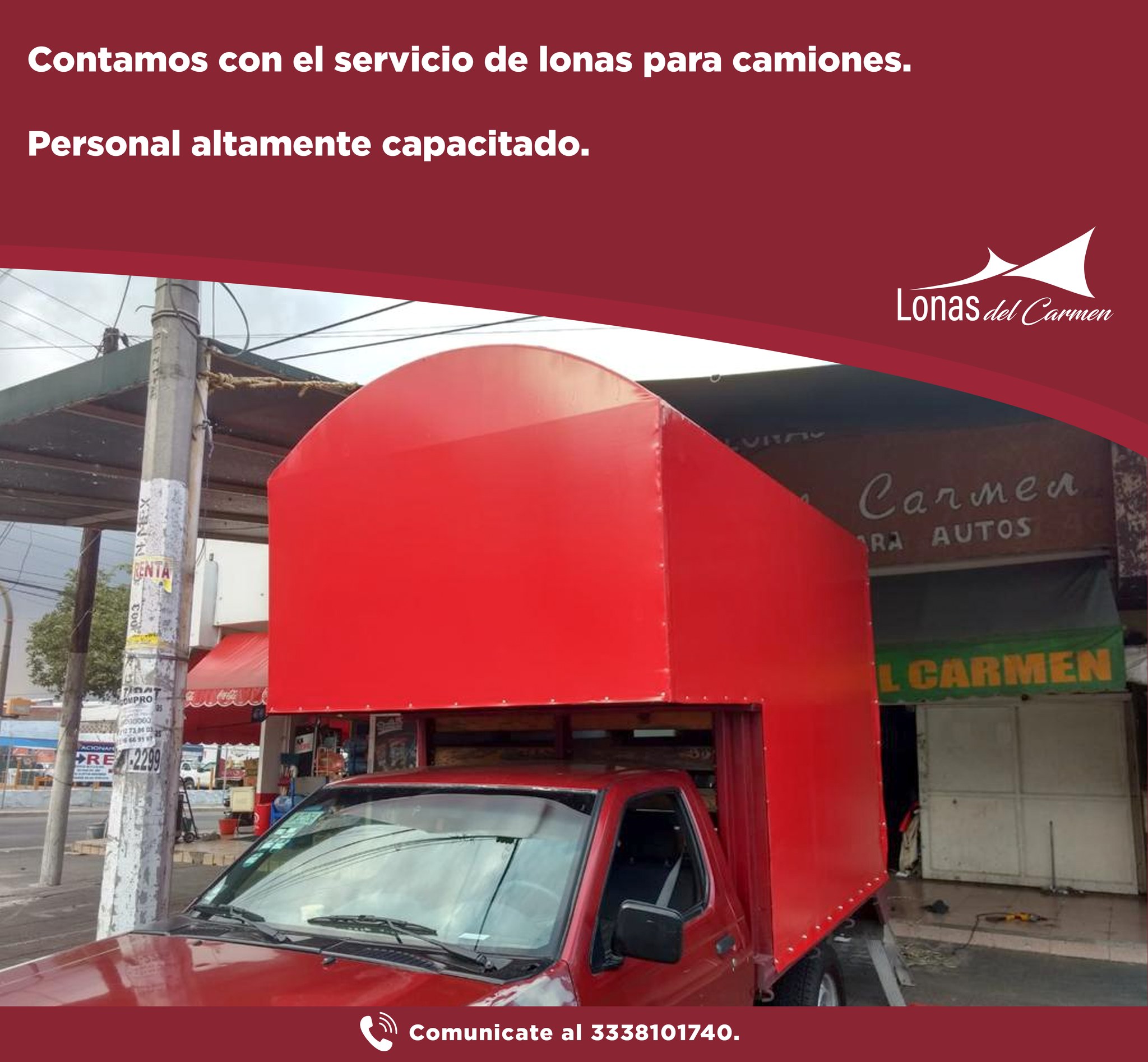 Diseño de lona para camioneta